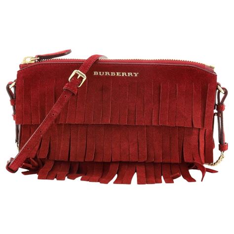 burberry peyton fringed suede crossbody bag
